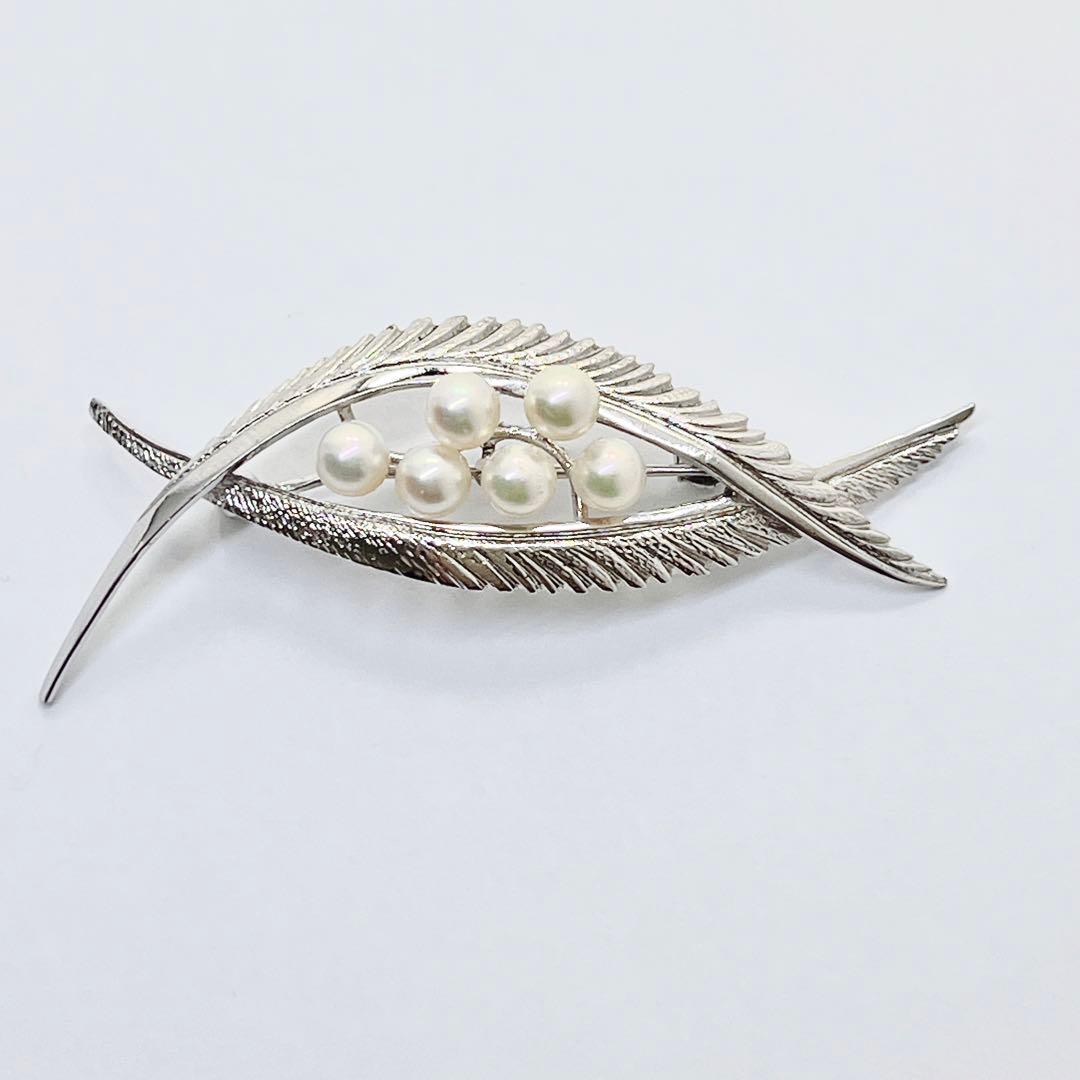 MIKIMOTO ミキモト パール　ブローチ　コサージュ　リーフ