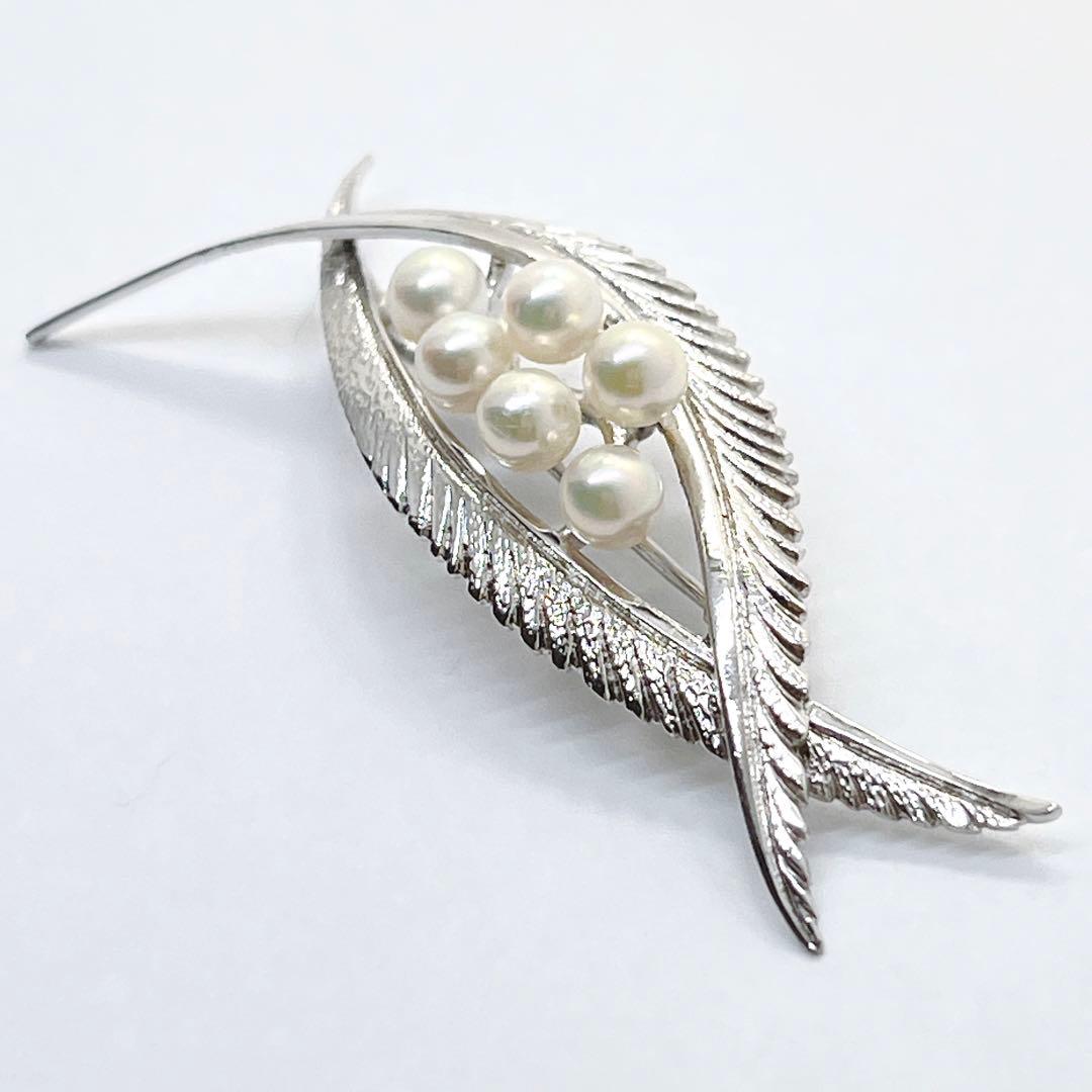 MIKIMOTO ミキモト パール　ブローチ　コサージュ　リーフ