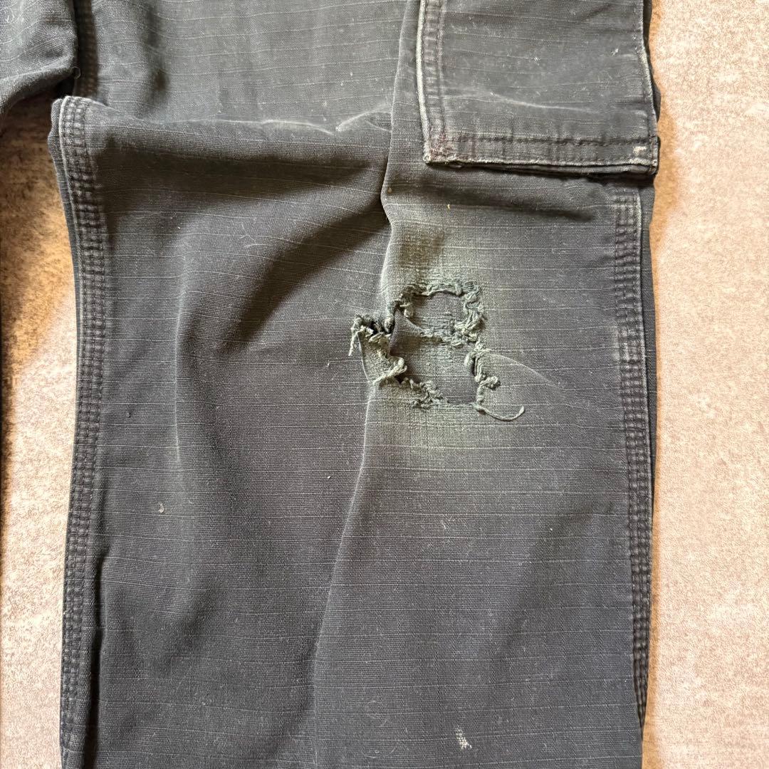 タコわさ様カーハートダブルニー ワークパンツ リップストップ ブラック