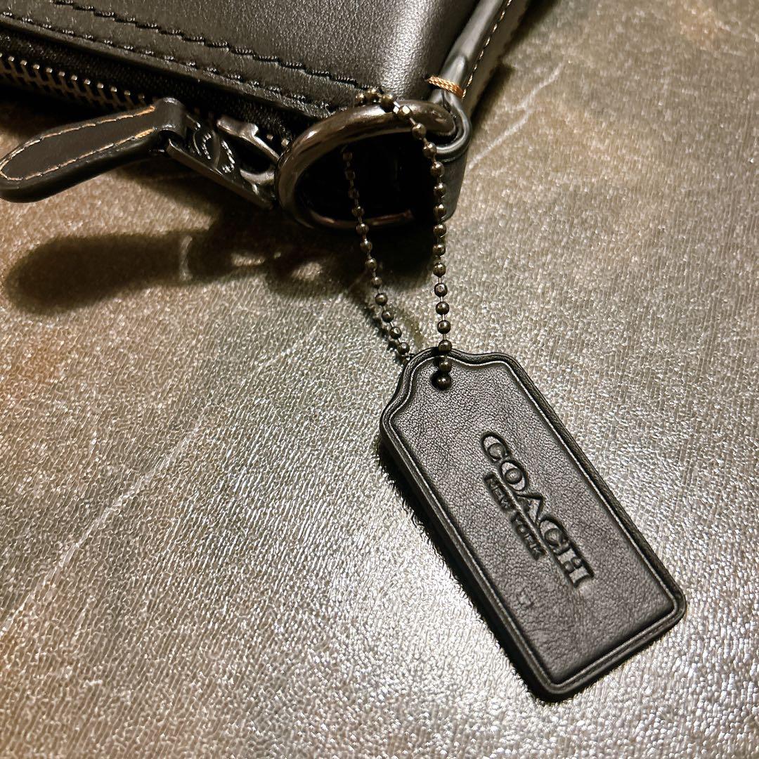 【最終値下中】黒 COACH コーチ ブラック レザー ショルダーバッグ