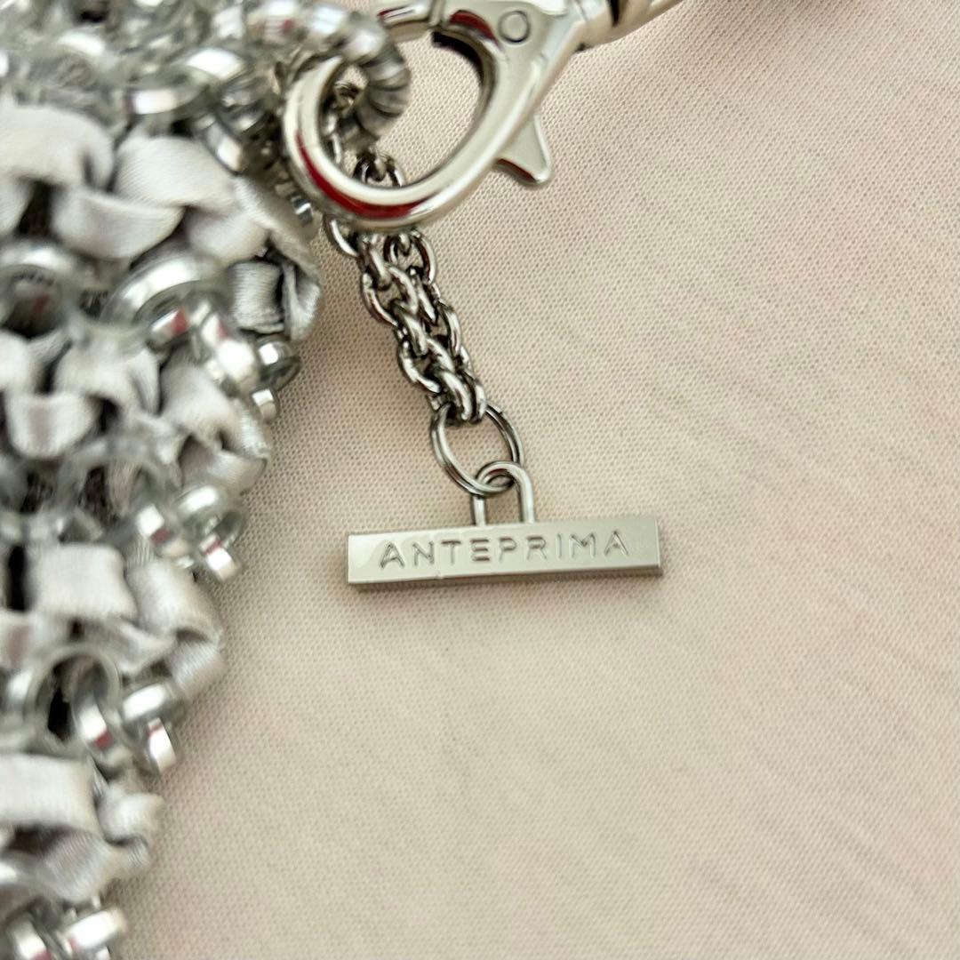 アンテプリマ　ワイヤーバッグ　リボン　3way　編み込み　シルバー