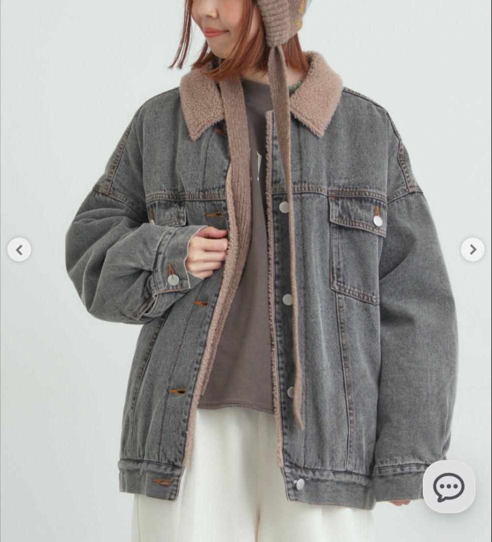 新品タグ付き　サマンサモスモス　デニムボアジャケット　ブラック　黒　Gジャン