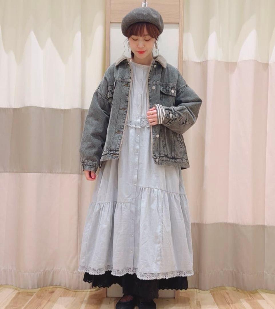 新品タグ付き　サマンサモスモス　デニムボアジャケット　ブラック　黒　Gジャン