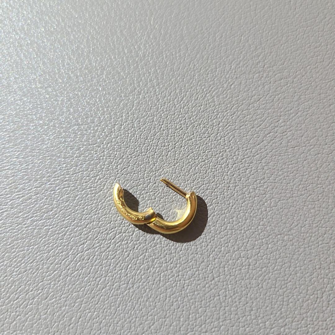 hum フープピアスK18【片耳のみ】