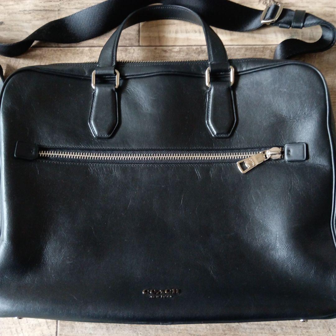 COACH コーチレザー ビジネスバッグ 黒 ショルダー付き