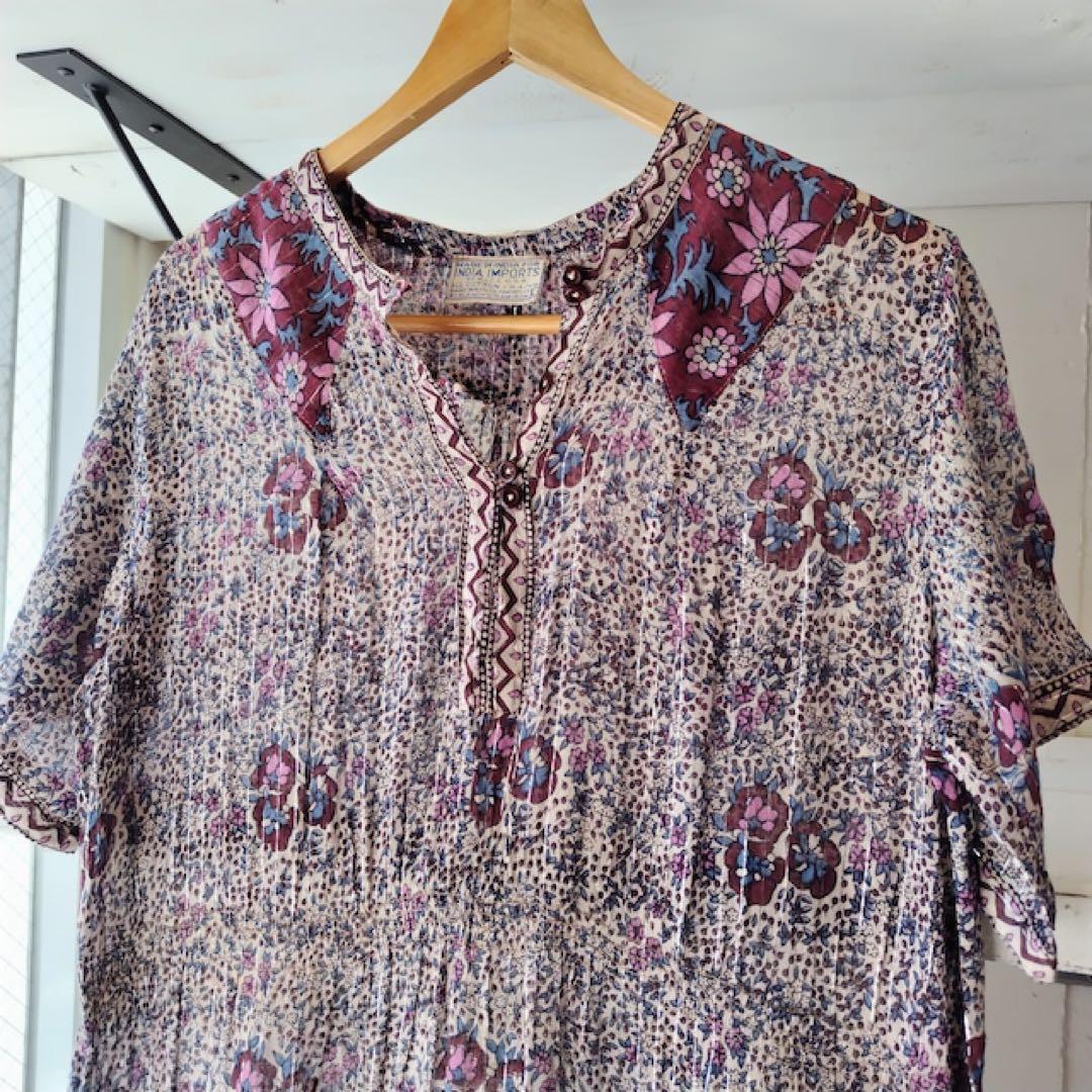 古着屋ロングビーチ購入⭐︎インド綿ワンピース