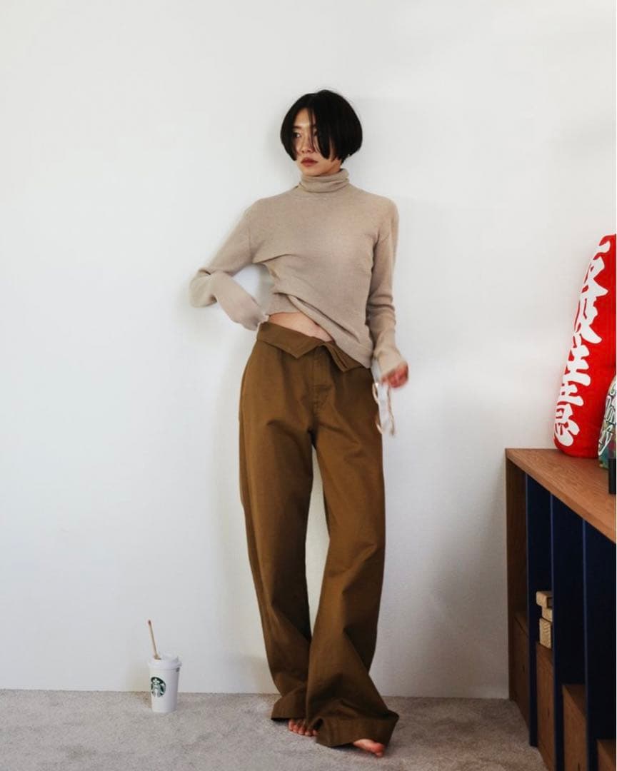 Searoomlynn ハイウエストLOOSEデニムトラウザー ブランジュチノ