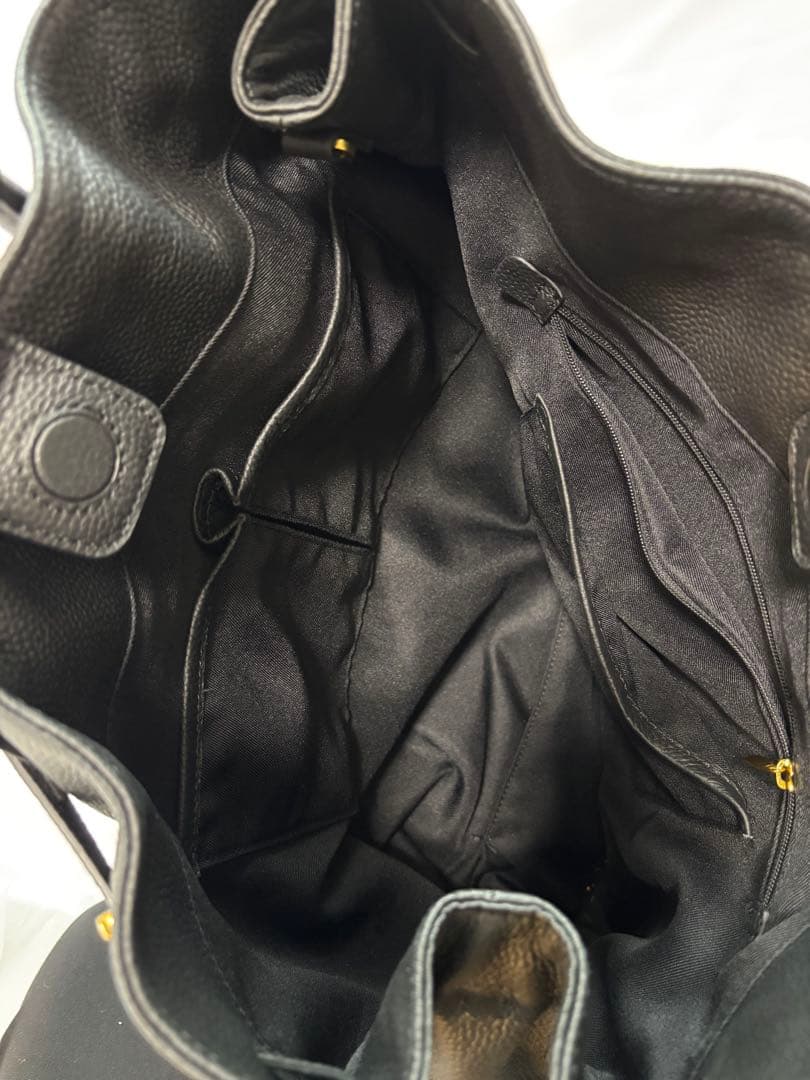 ROPE ロペ【A4対応】リアルレザーナローベルトトートバッグ ブラック