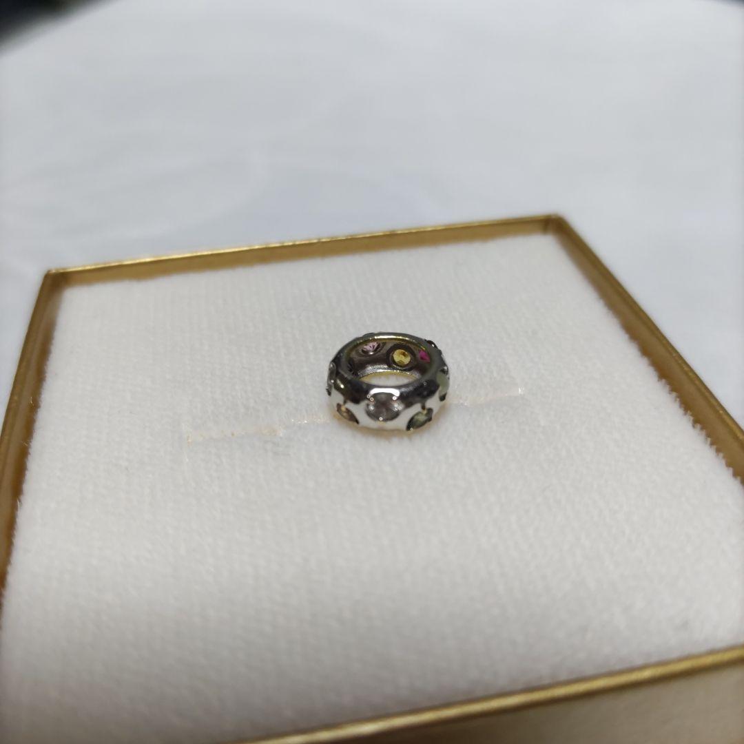 Ｋ18WG　【 天然石６色】 リング形　チャーム　【週末値下価格】