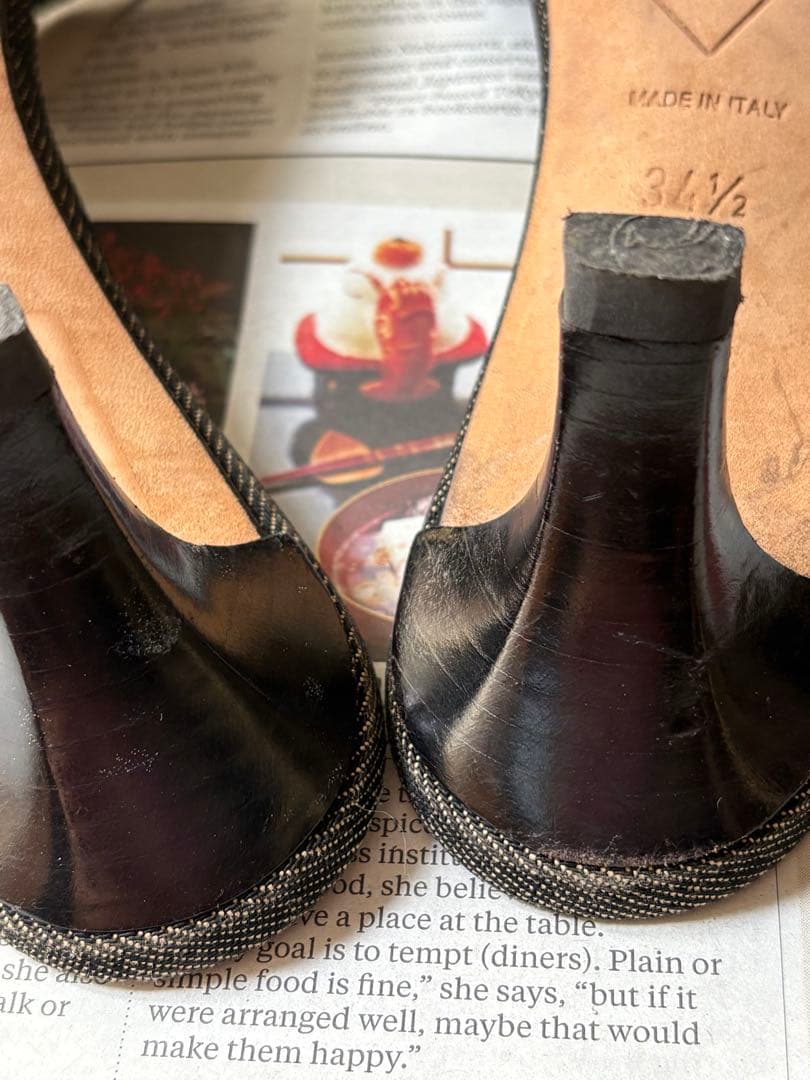 CHANEL ブラック リボン付きミュール