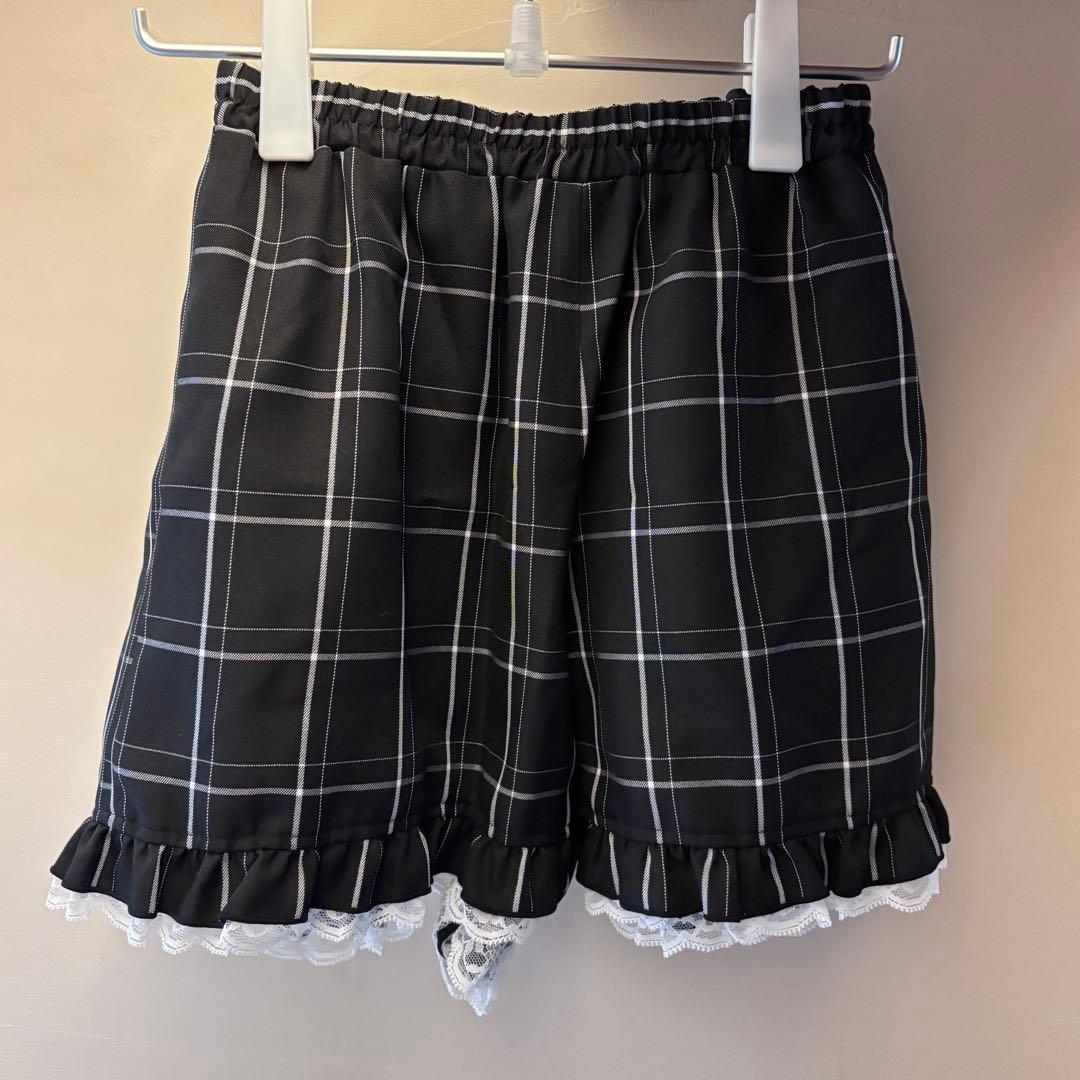 Secret Honey アクセサリーリボンセットアップ 黒 チェック