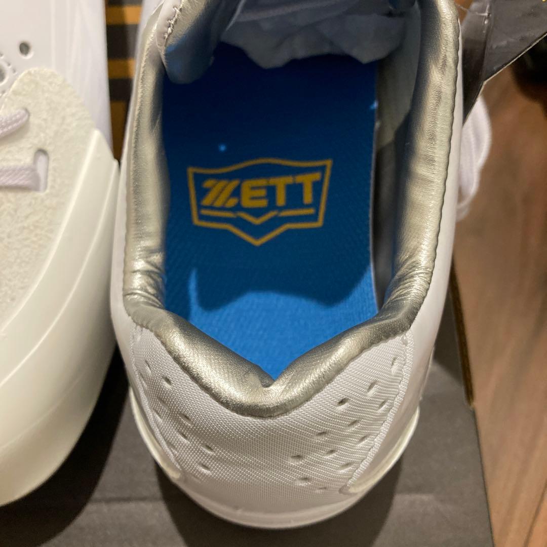 新品　ゼット　2207 ウイニングロード　25.0 野球　白　スパイク　Ꮲ革加工