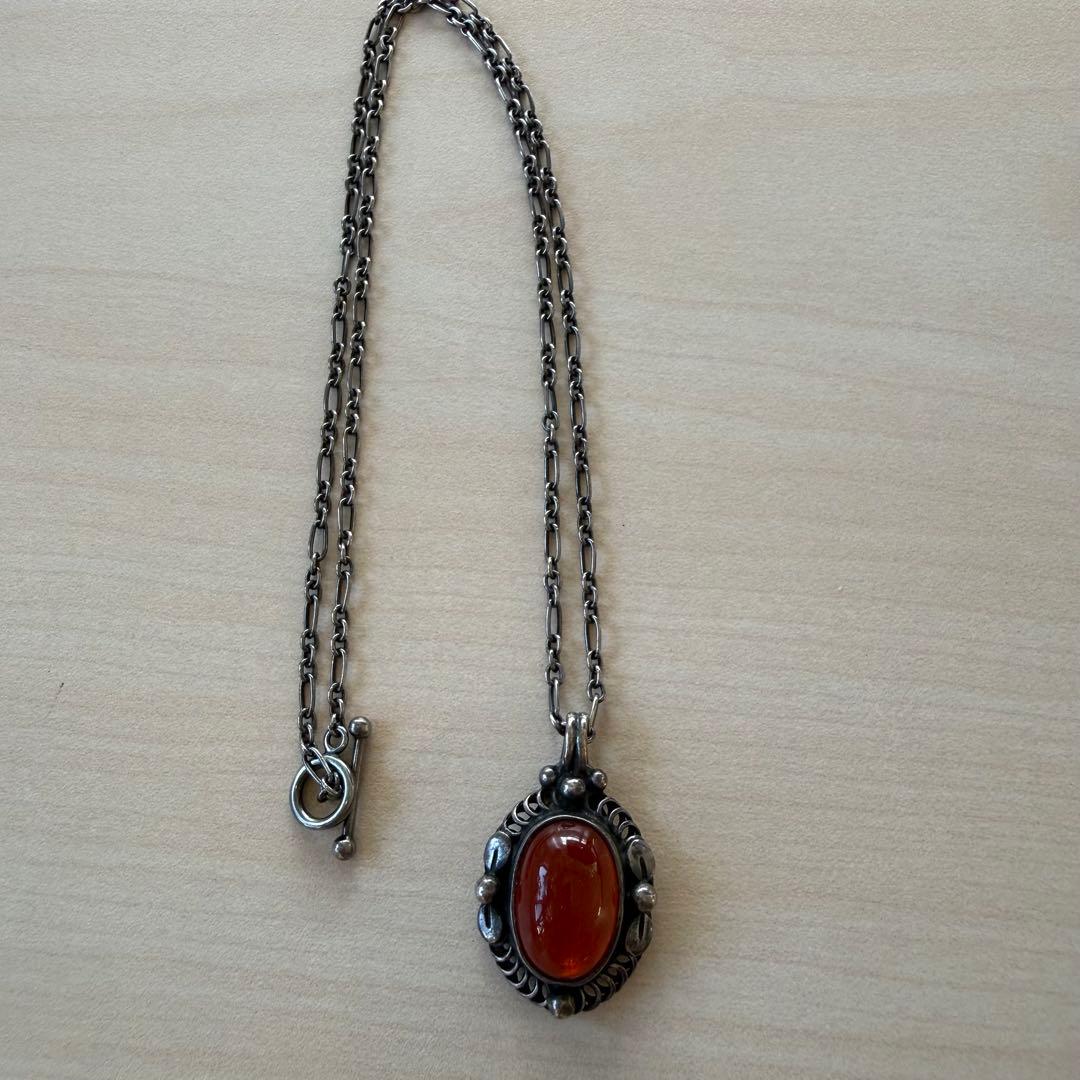 ジョージジェンセン イヤーペンダント 1995 アンバー・琥珀 ネックレス