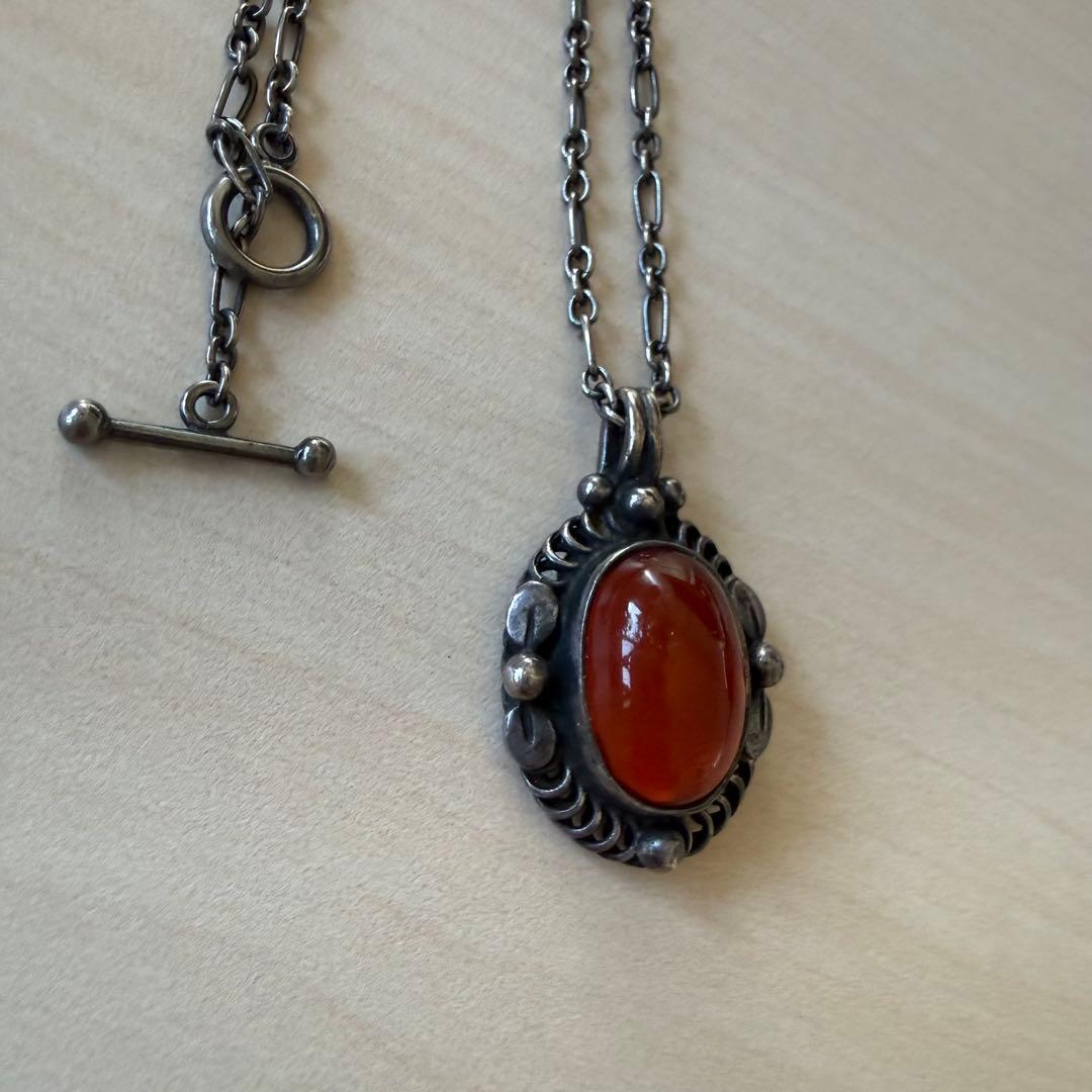 ジョージジェンセン イヤーペンダント 1995 アンバー・琥珀 ネックレス