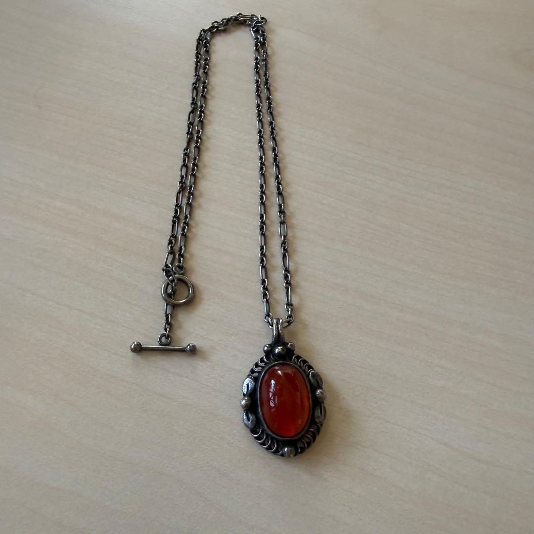 ジョージジェンセン イヤーペンダント 1995 アンバー・琥珀 ネックレス