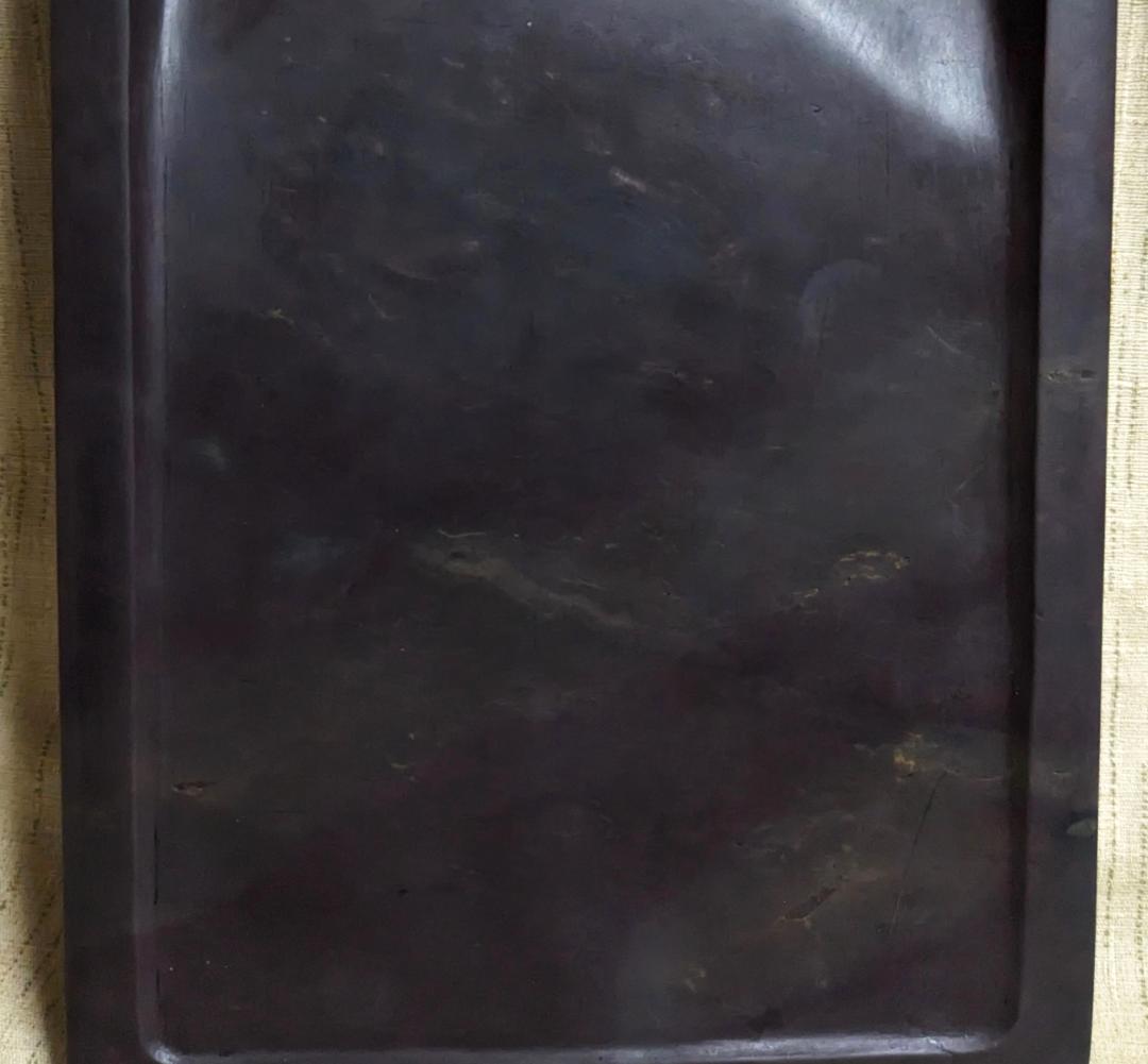 【ゆーひで　参考】　　　◆端渓長方硯（九吋位／唐木共箱）