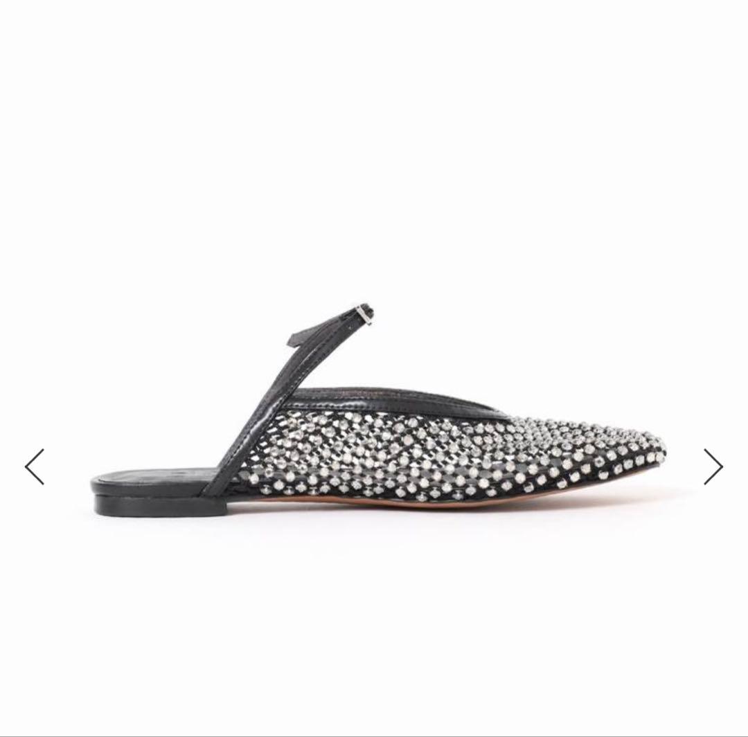 新品⭐︎完売したGRISEビジューネットミュール ブラックM