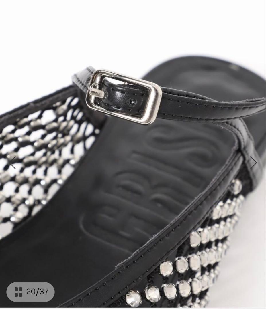 新品⭐︎完売したGRISEビジューネットミュール ブラックM