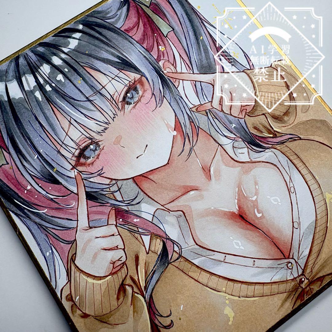 ゆ*り様 一点物 オリジナル 色紙 手描きイラスト アナログ 女の子 創作 原画