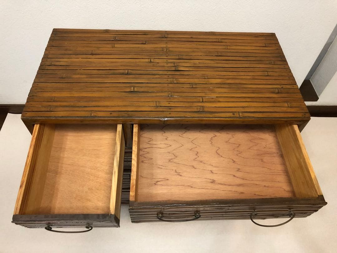 良い雰囲気 バンブーチェスト アジアンチェスト 4段8杯 キャスター付 送料無料