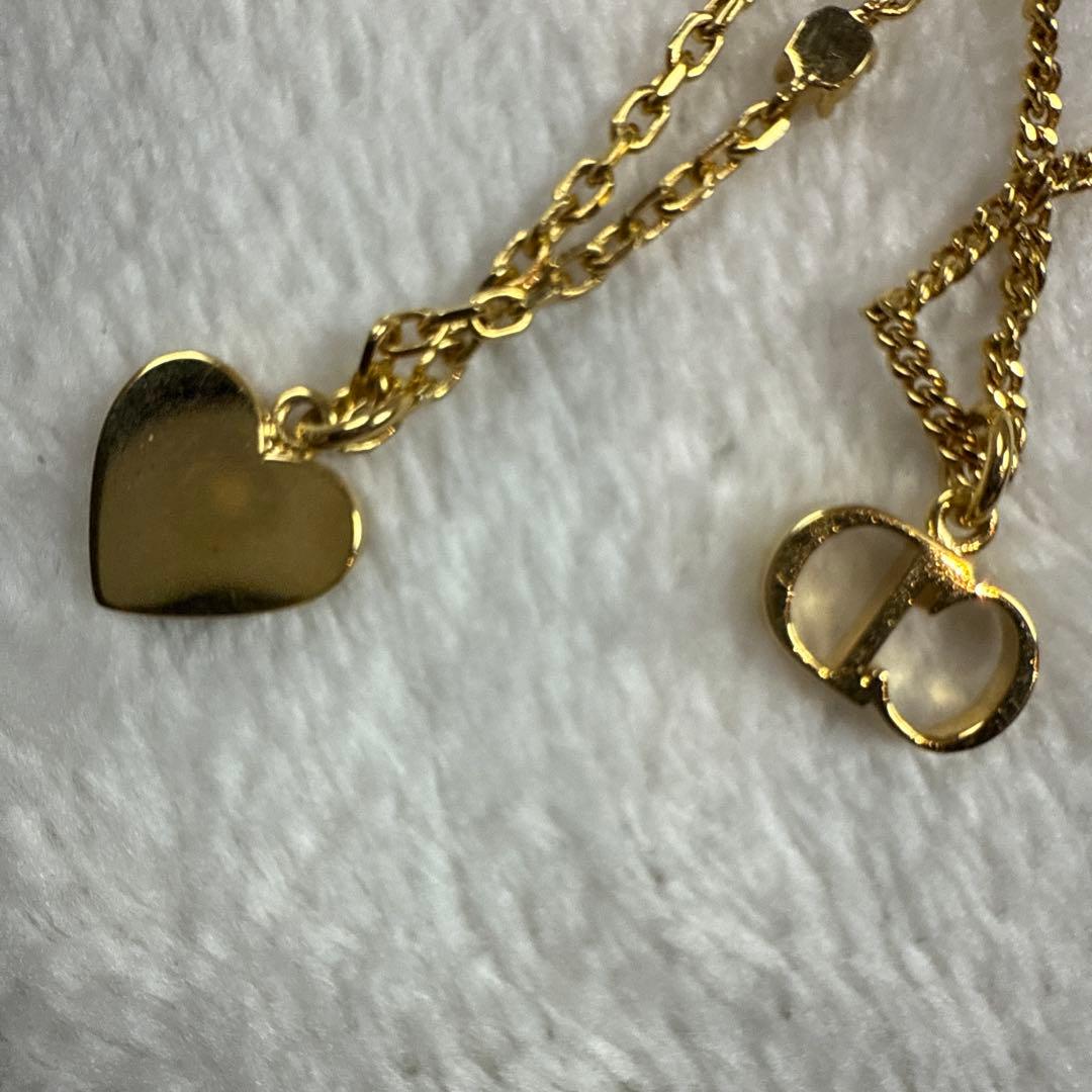 クリスチャンディオール 2連ネックレス クレールディーリュヌ ダブルチェーン美品