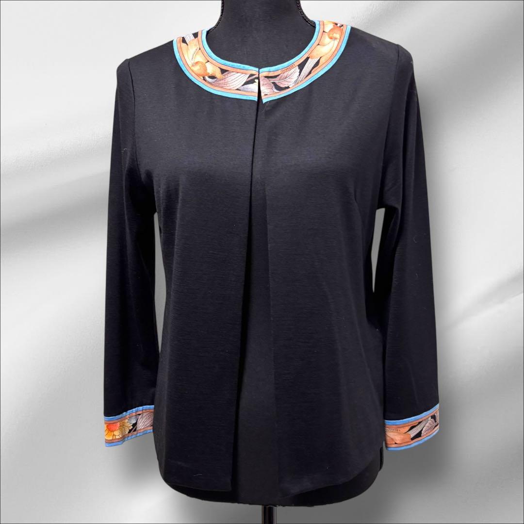 LEONARD 【レオナール 】カーディガン　トリムストール ウール【Ｌ】