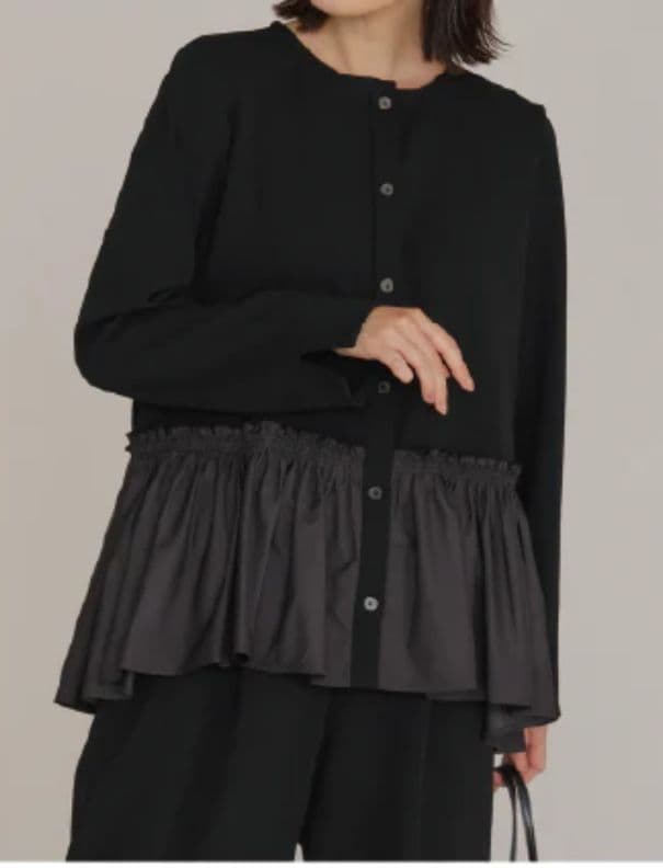 trois カットジョーゼット 裾切替ブラウス 晴れの日ブラウス