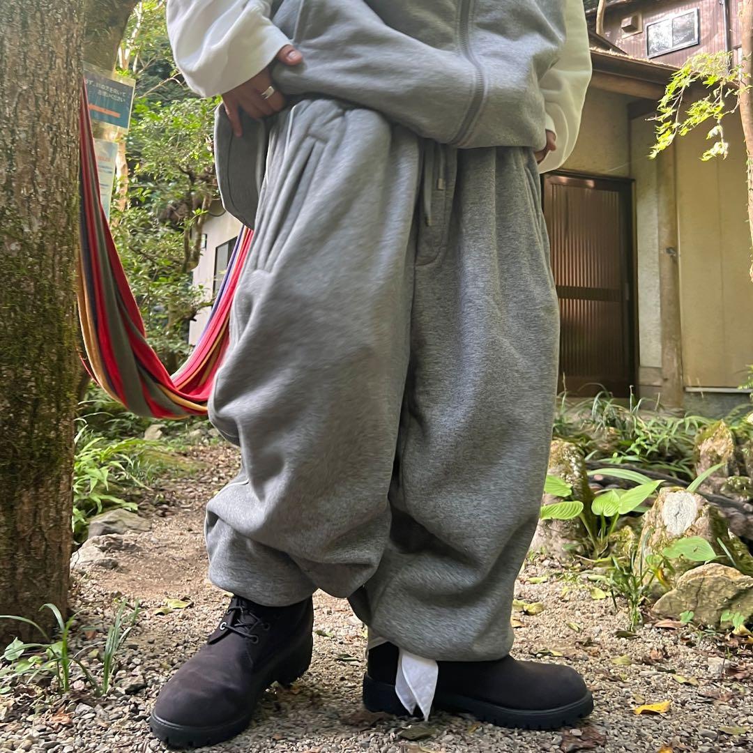 グレー サルエルパンツ スウェット素材