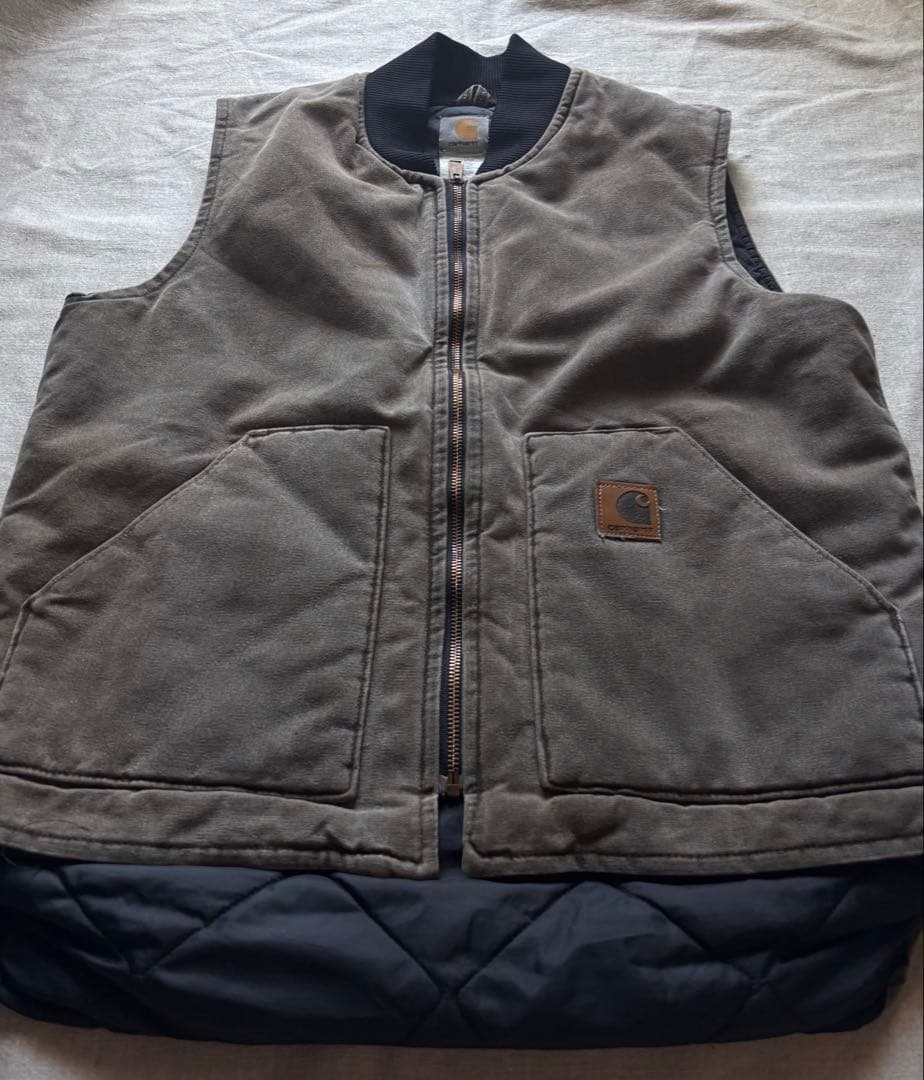 【雰囲気抜群】Carhartt ダックベスト USA製 腰ゴム Tall