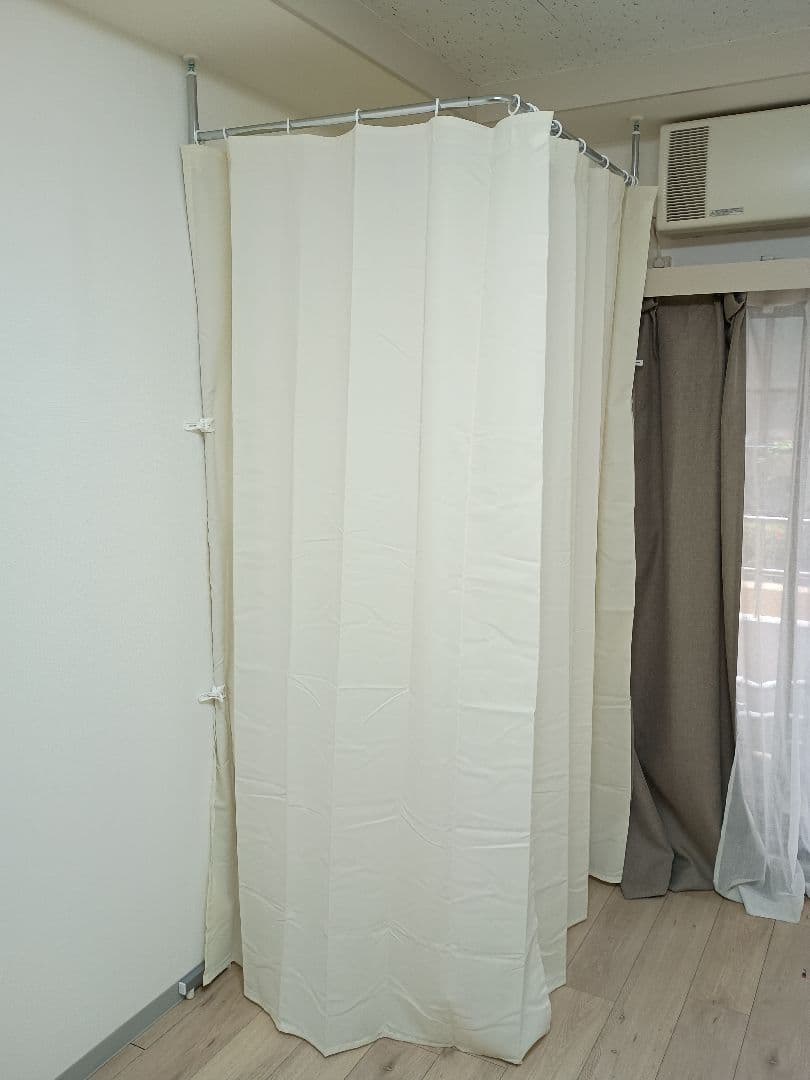 ★未使用★L字コーナー サロン用更衣室 簡単突っ張り式 目隠しカーテン