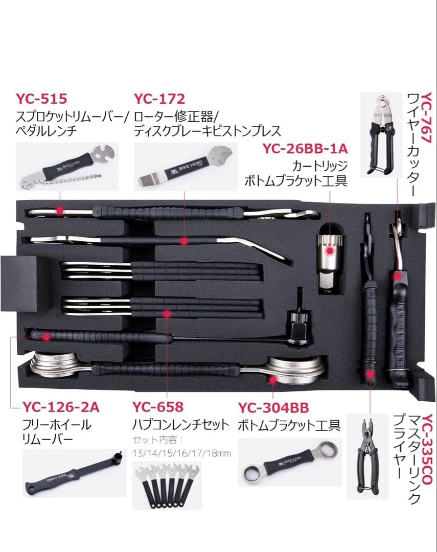 未使用。 YC-758 自転車プロフェッショナルツールキット