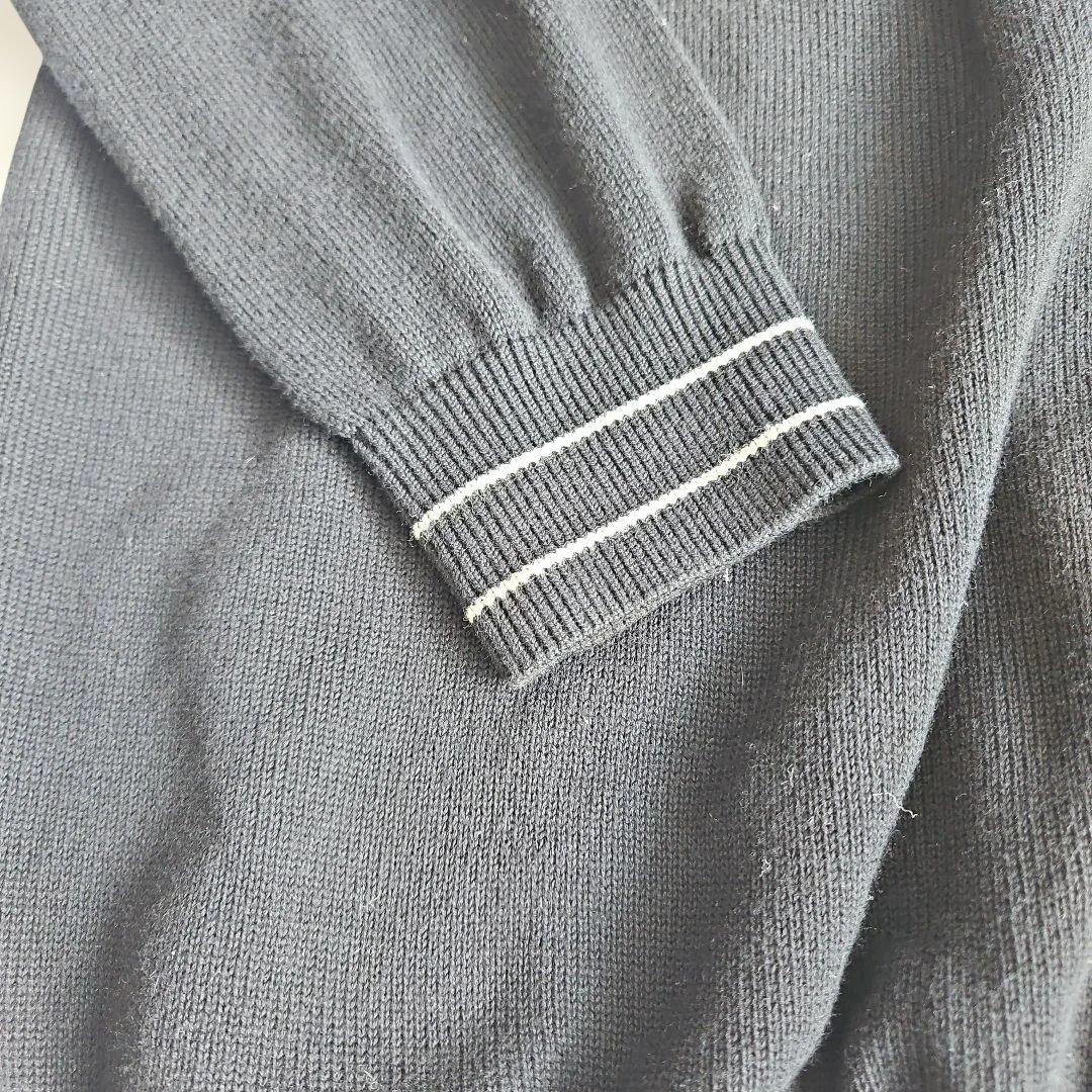 M-U SPORTS フルジップニット メンズ 黒　ゴルフウェア LL