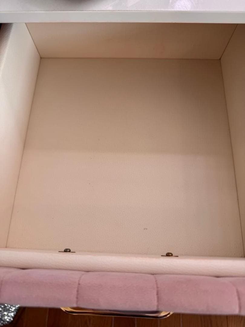 ベロア調　ドレッサー おしゃれ 化粧台　女優ミラー　内部レザー調　大理石調