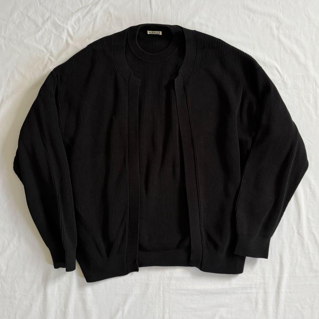 トップス AURALEE HARD TWIST COTTON RIB KNIT 4