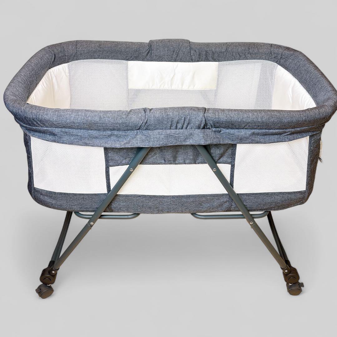 【極美品】 UBRAVOO ベビーベッド 折りたたみ キャスター 収納袋付き