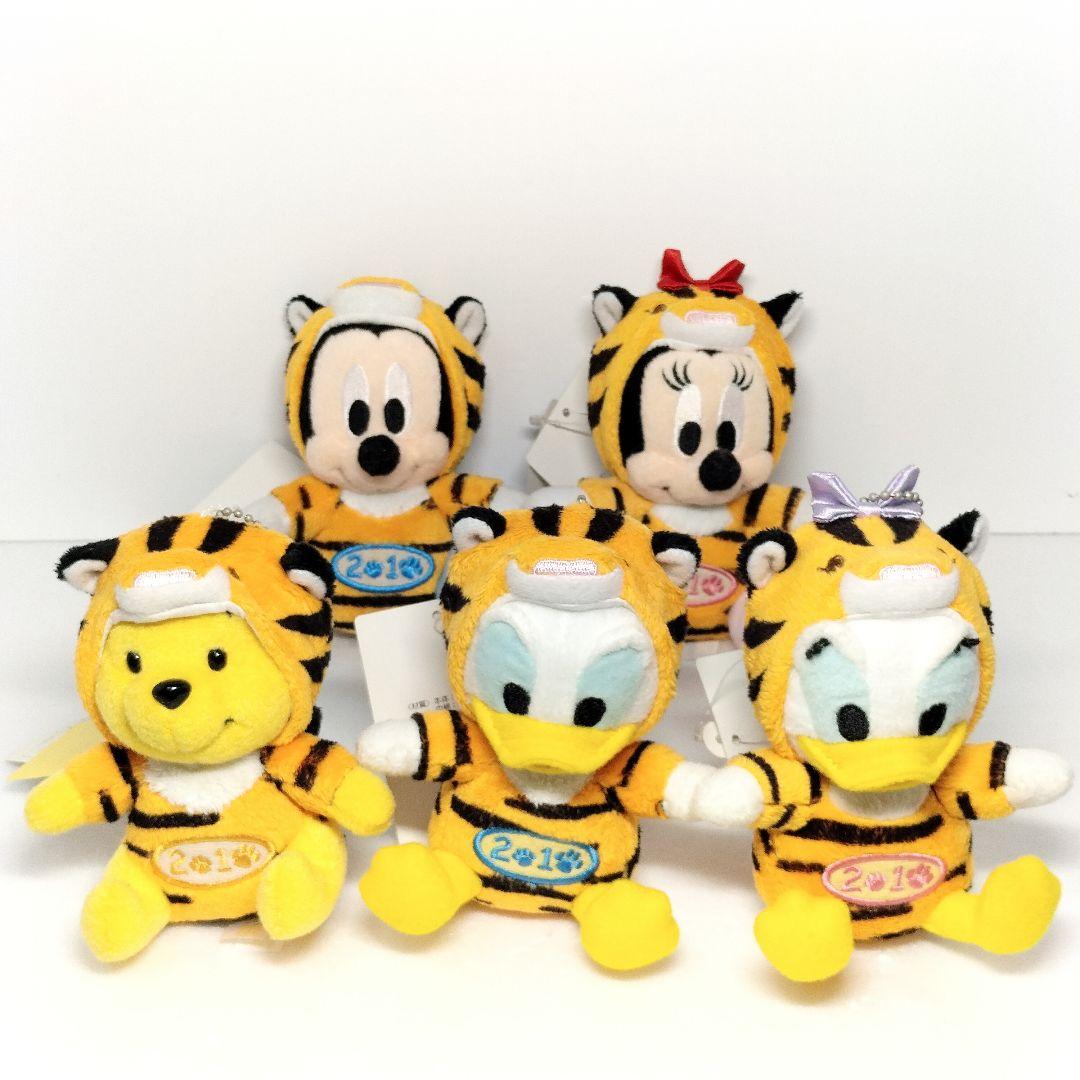 ディズニー 干支 ぬいぐるみ バッジ 2010年 寅 5種 ミッキー ミニー 他