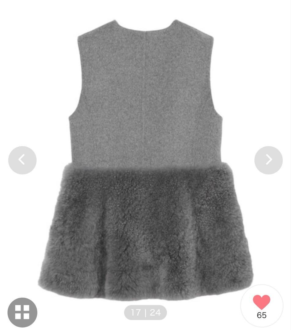 ANAYI アナイ ウールファーペプラムジレ