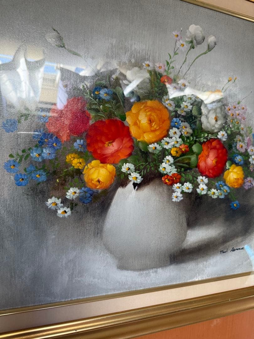 ポール・アダモス Paul Admos 油彩　花図 静物画 油彩　絵画　値下げ中