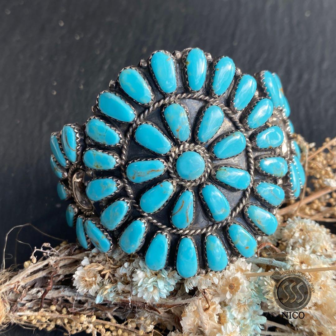 新品　ナバホ族　Navajo インディアンジュエリー　ターコイズ　バングル