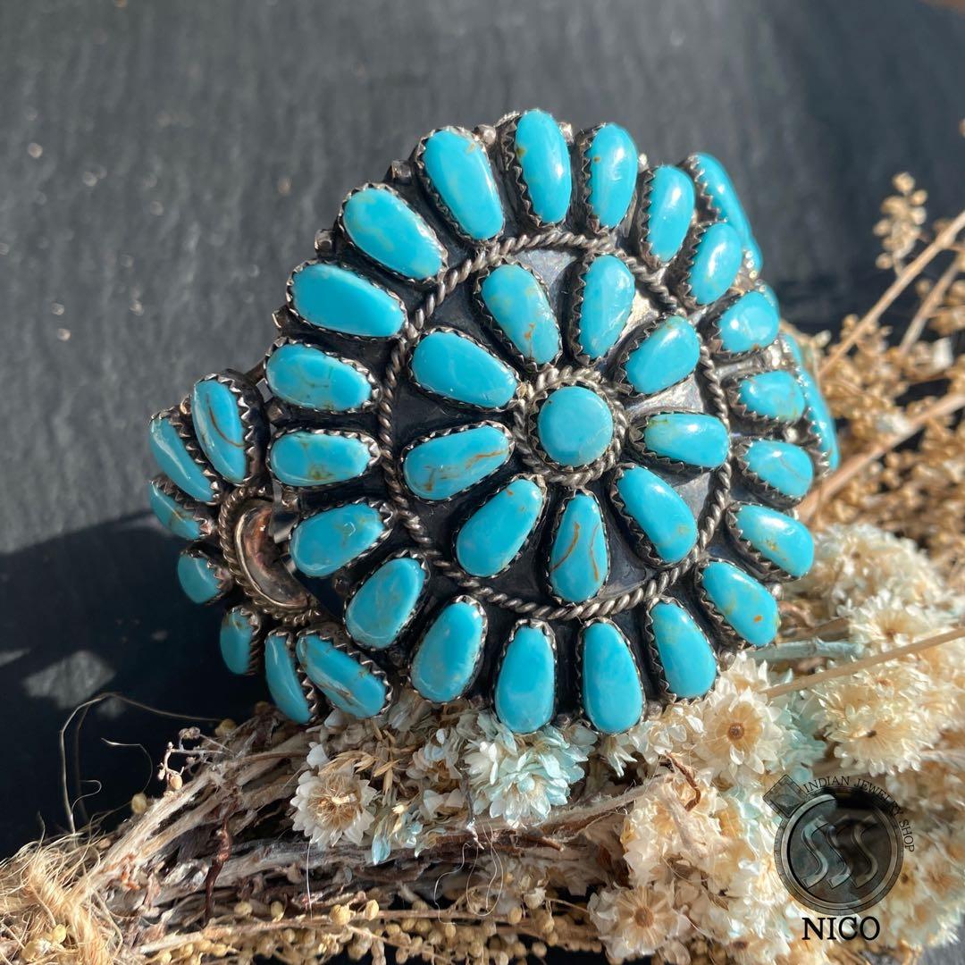 新品　ナバホ族　Navajo インディアンジュエリー　ターコイズ　バングル