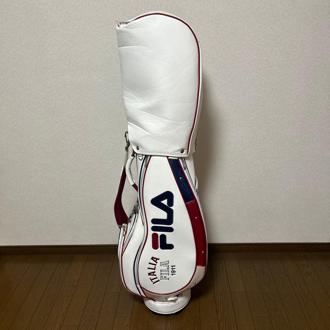 FILA キャディバッグ ホワイト/レッド/ブルー