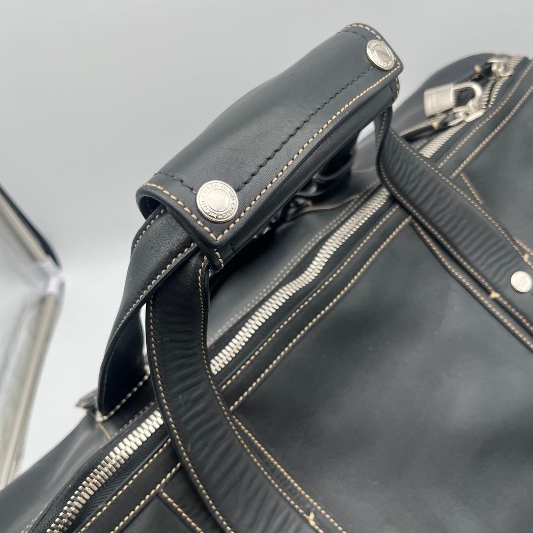 美品 コーチ 2way ボストンバッグ 旅行バッグ ブラック 黒 レザー