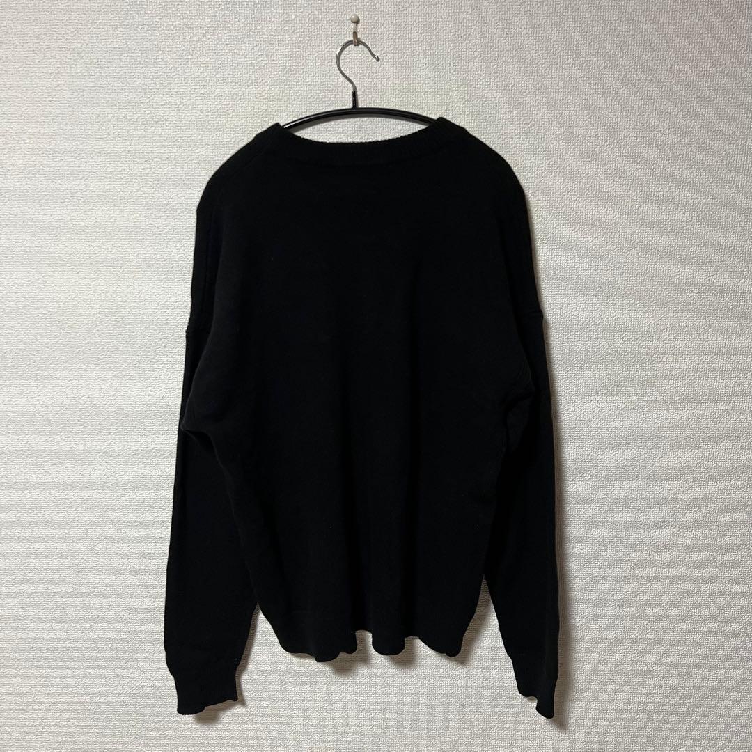 【メゾンキツネ】フォックスヘッド ニット ワンポイント ブラック