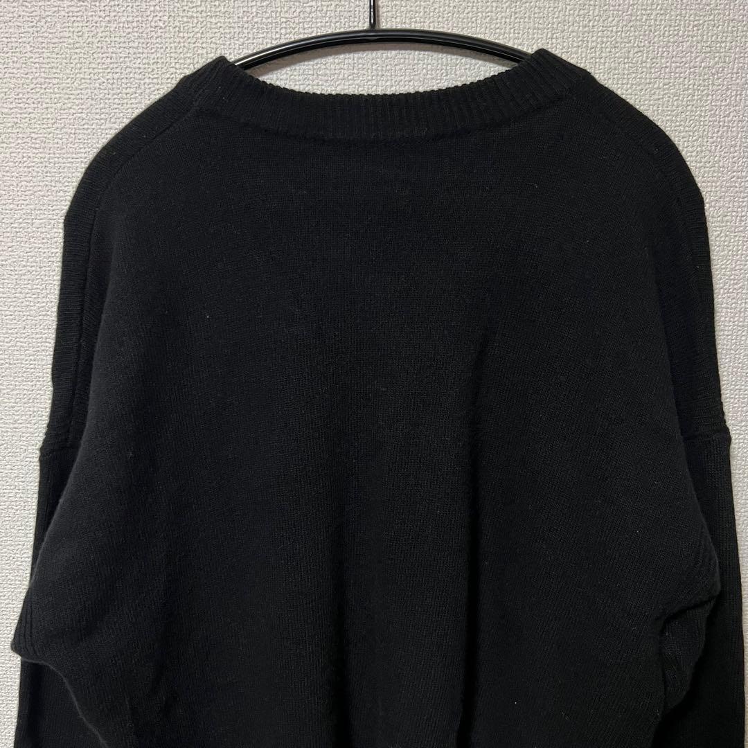 【メゾンキツネ】フォックスヘッド ニット ワンポイント ブラック