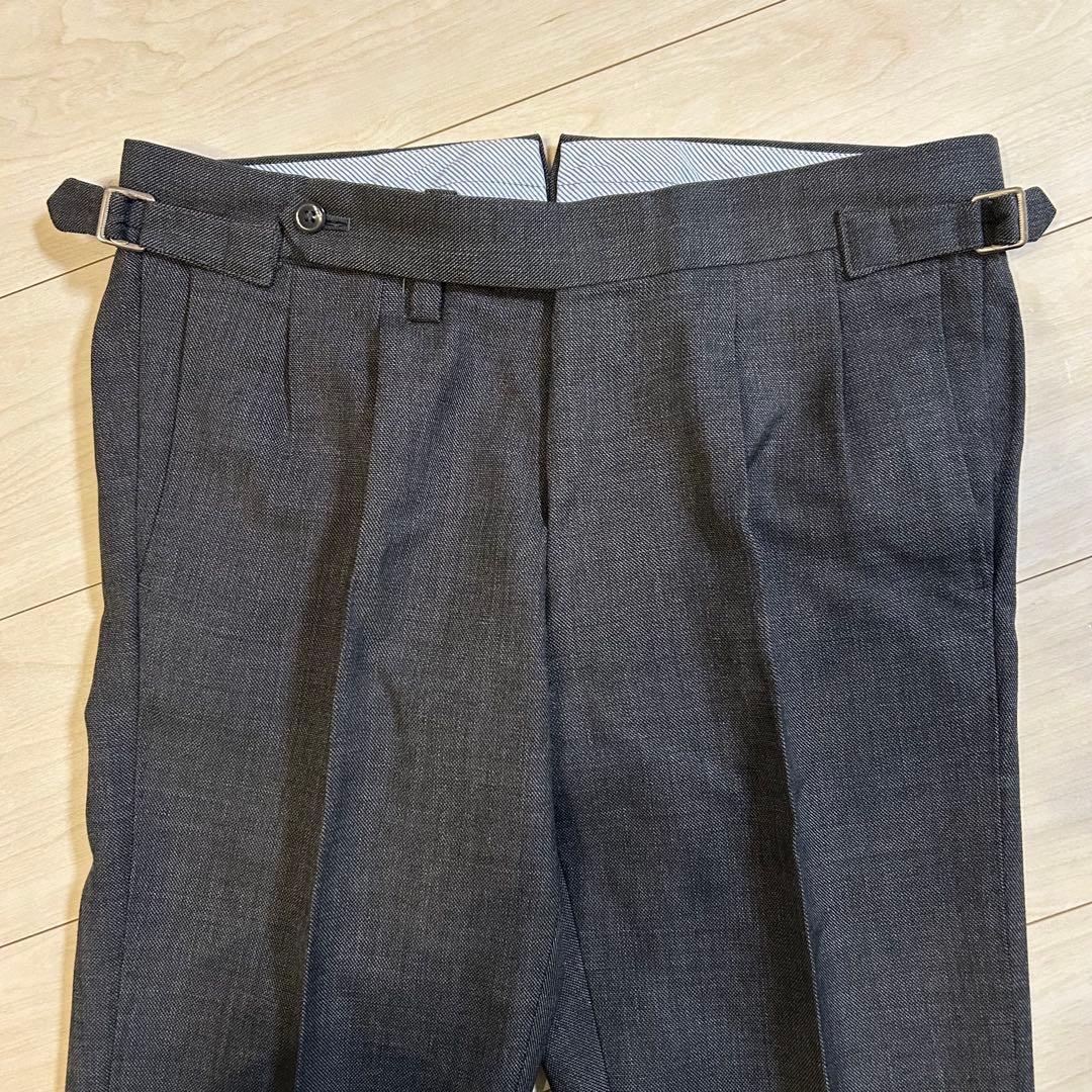 リングヂャケット スラックス グレー ウール100% サイドアジャスター 日本製