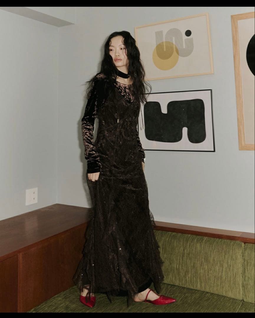 スーツ・フォーマル・ドレス ANDRESD sparkle lace velour dress