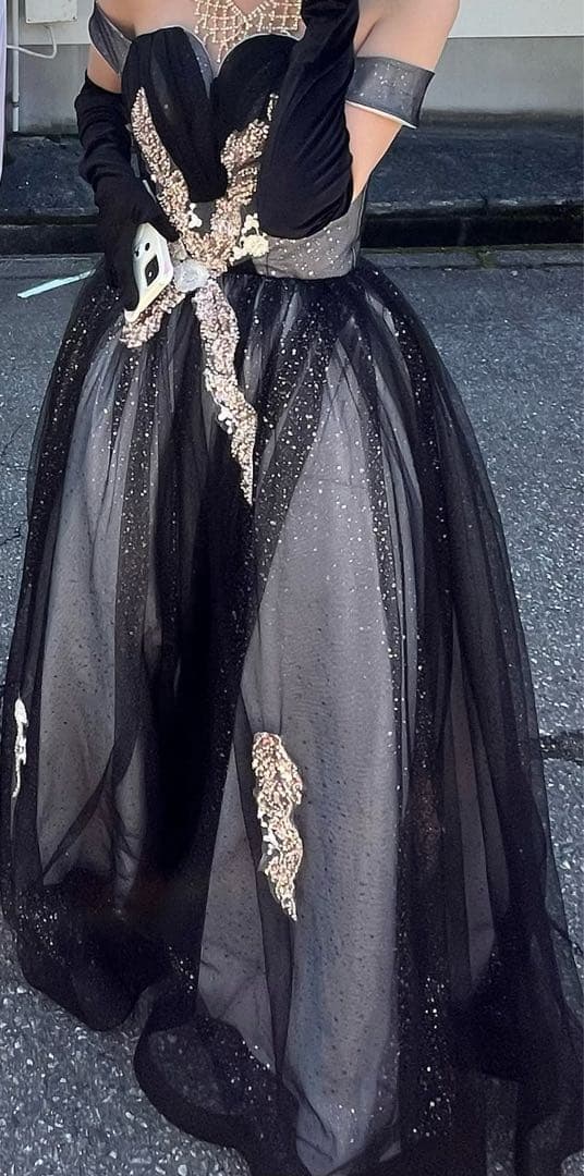 イブニングドレス ロングドレス ブラック 文化祭