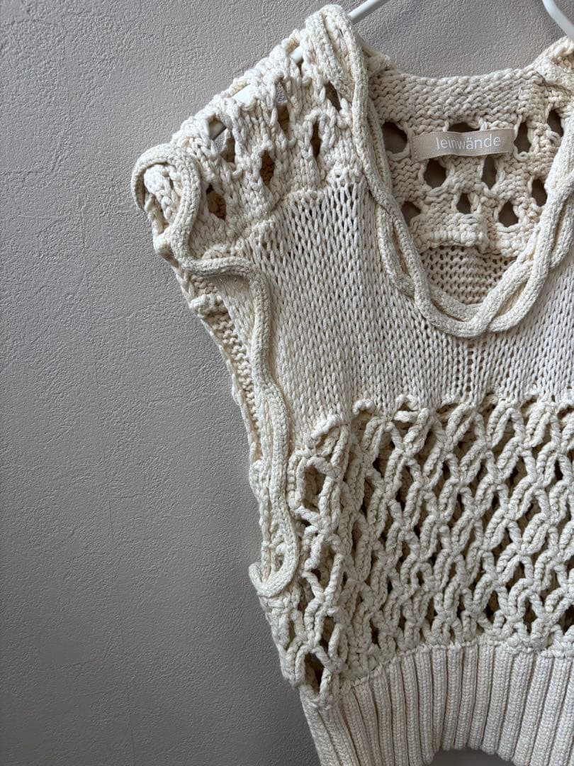 トップス leinwande mix yarn crochet top ivory