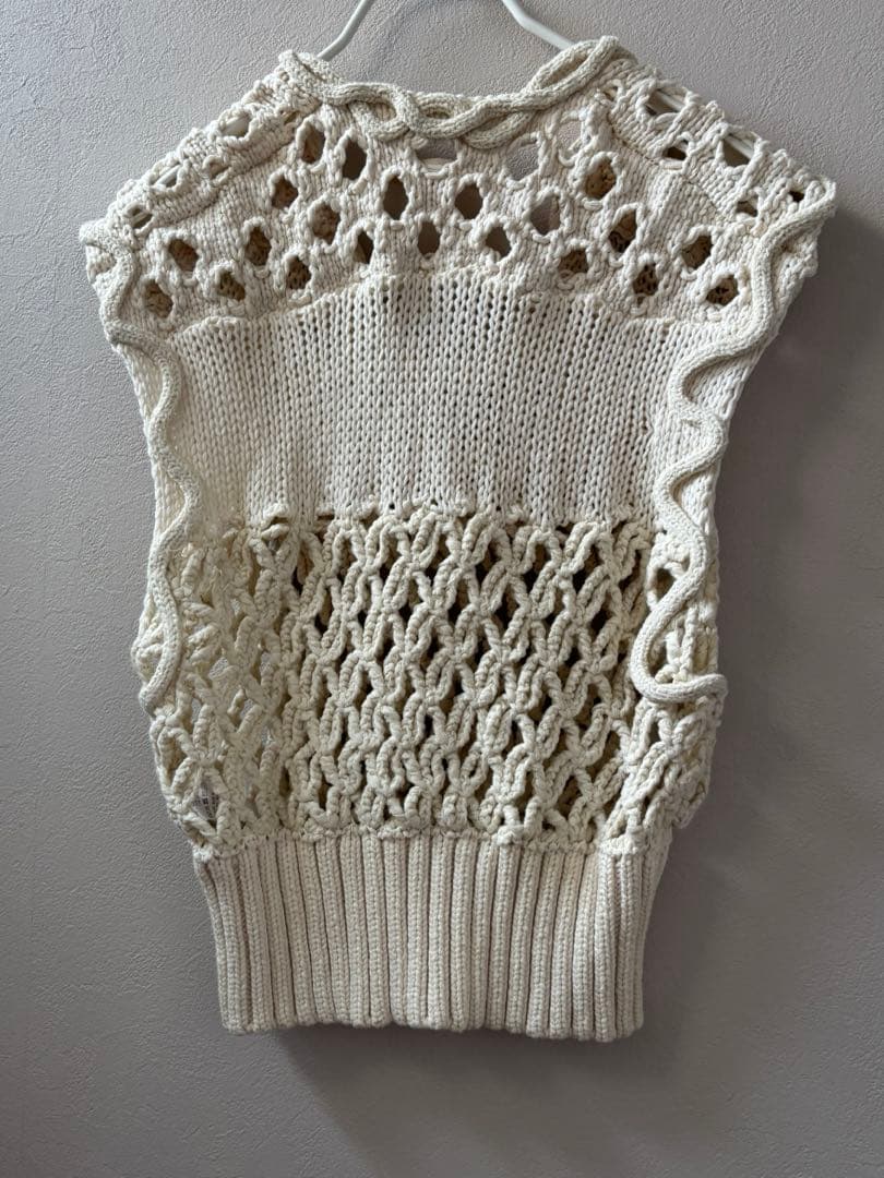 トップス leinwande mix yarn crochet top ivory