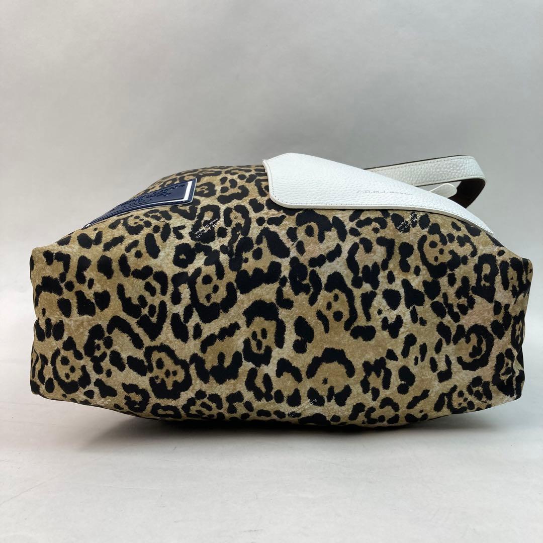 【極美品・A4可】ADMJ トートバッグ レオパード レザー ナイロン チャーム